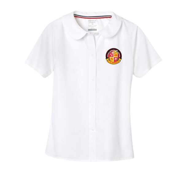 Girls White Short Sleeve Oxford Thumbnail